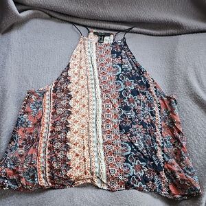 Forever 21 Asymmetrical Blue Sleeveless Tank